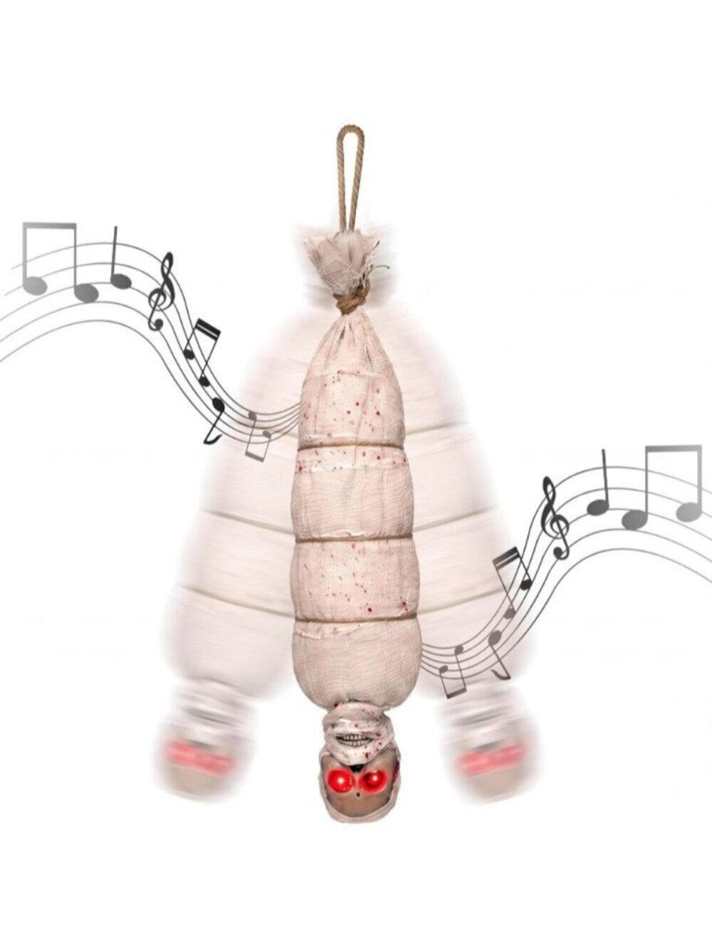 35" Halloween Decoration Spooky Cocoon Corpse Animated Hanging Dead Body Prop